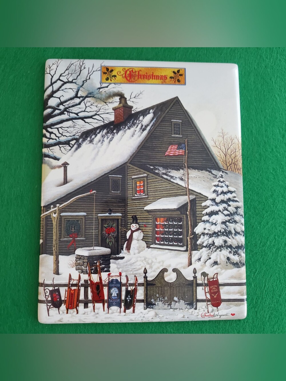 Bradford Plate Wall Hanging Christmas Cocoa Break at Copperfields CharlesWysocki